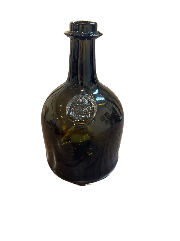 10" Hand-Blown Glass Wine Bottle
